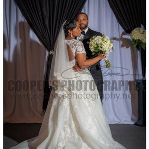 Oleg Cassini gown perfect for fall/winter wedding!